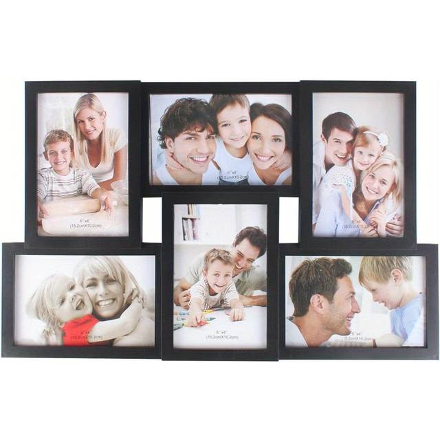 TEMU Multi Photo Picture Frames Single 6 X 4 Inch Multi Aperture Picture Photo Frames Collage For 6 Photos Wall Mounted Frame Multi Family Photos For Displaying Multiple Photos For Home
