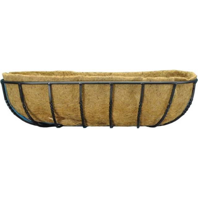 Manor Garden Black Metal Wall Basket Manger Trough Planter (75cm)