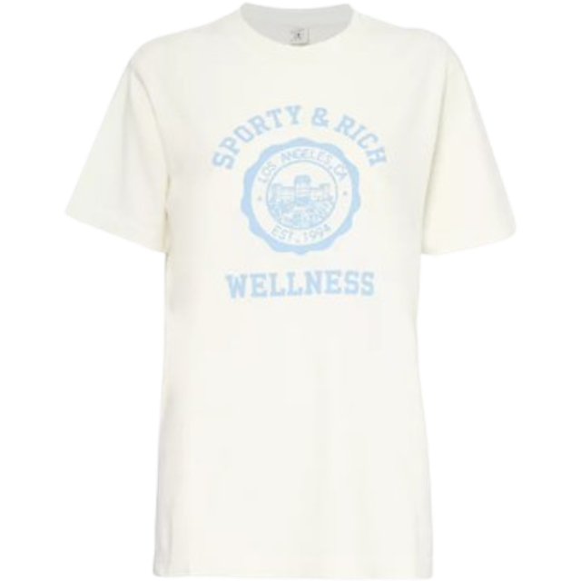 Sporty & Rich Off-White Emblem T-Shirt - Coconut - XL