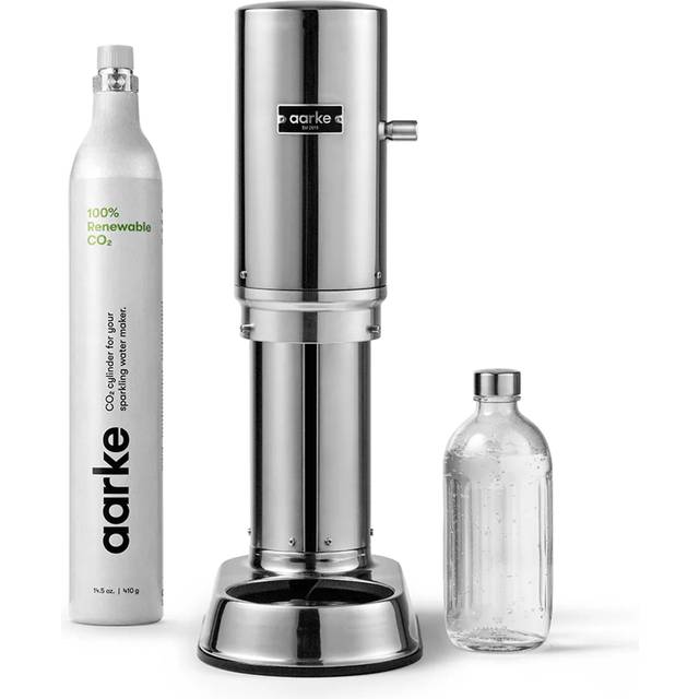 AARKE Carbonator Pro Sparkling Water Maker & CO2 Gas Cylinder - Steel, Silver/Grey