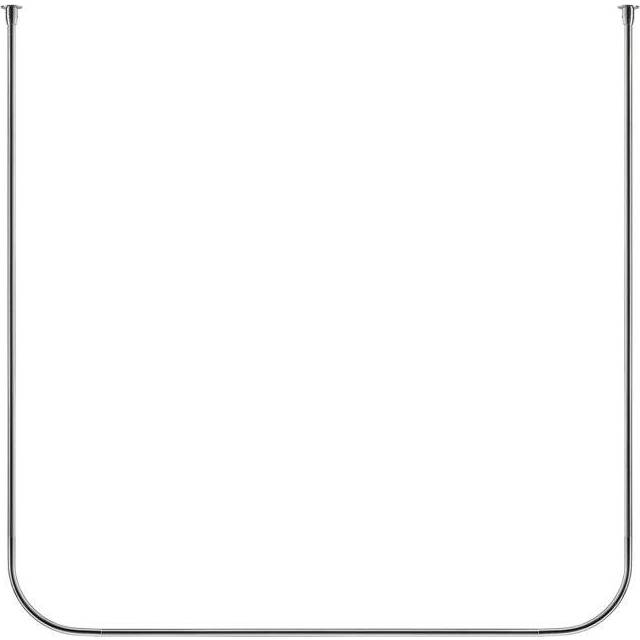 Croydex fineline shower rail l & u-shaped & straight + ceiling support chrome