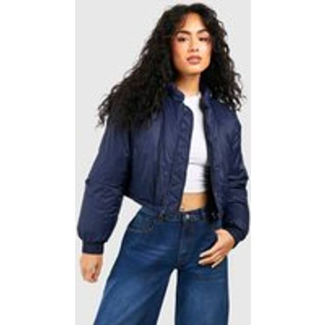 Womens Boxy Puffer Jacket - Navy - 16