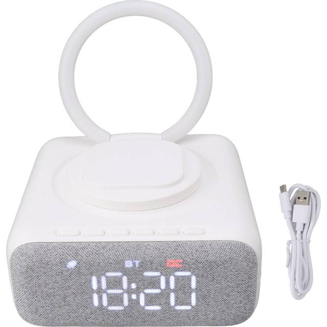 Bluetooth Speaker Alarm Clock USB Bluetooth Speaker with Digital Alarm Clock Wireless Charger FM