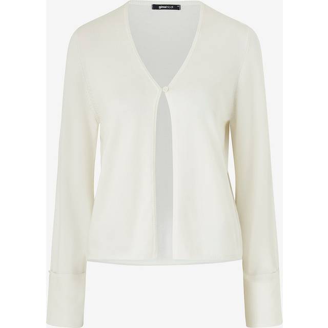 Gina Tricot - Cardigan Folded Sleeve Knitted Cardigan - Natur