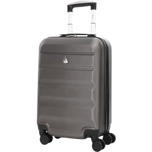 55cm Hard 34L Travel Carry On Hand Cabin Suitcase 4 Wheels, Approved - Grey