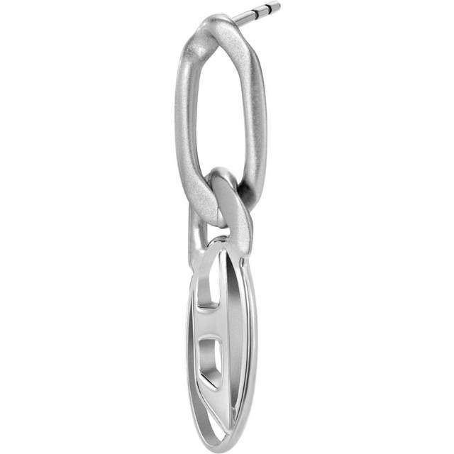 Diesel - Boucle d'oreille pendante en acier inoxydable et laiton - Boucles d'oreilles - Mixte - Gris argenté
