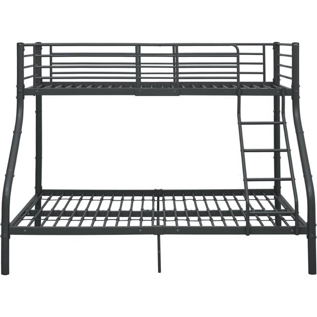 vidaXL Bunk Bed Frame without Mattress Black Metal 140x200 cm/90x200 cm