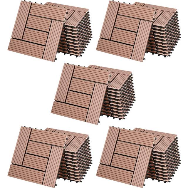 Composite Decking Tiles Mosaic 55Pcs Terracotta 30x30cm