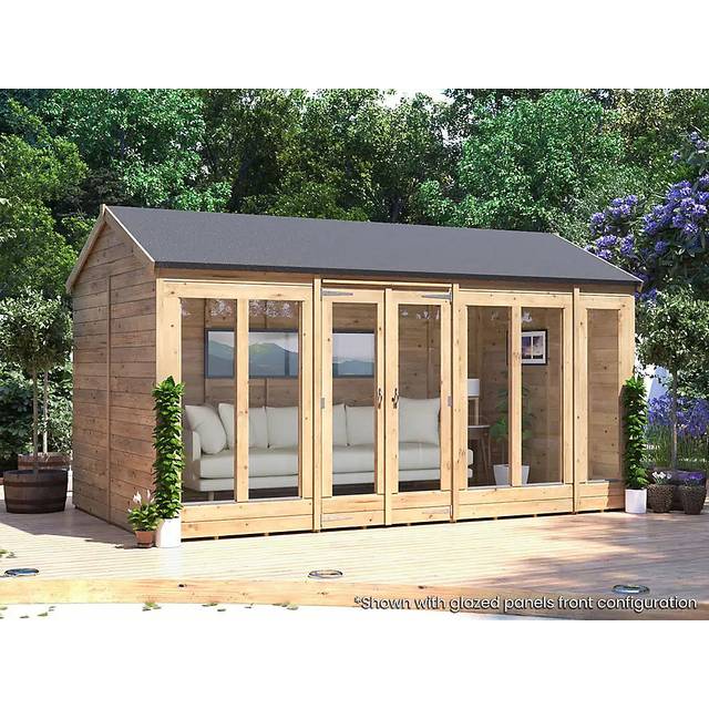 Dunster House Summerhouse 4m x 2.4m Modular Reverse Apex Fully Pressure Treated Timber RagePanda