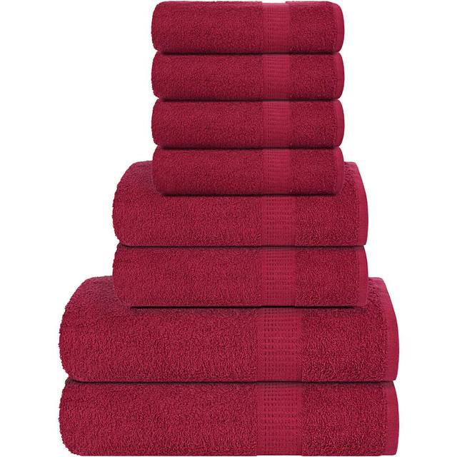 Vidaxl - 8 Piece Towel Set Bordeaux 360 gsm 100% Cotton