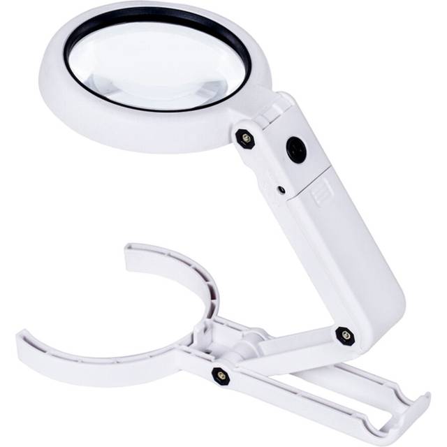 Handheld Portable Foldable Lamp Illuminated Magnifier 5X 11X Magnifying Table 8 LED Lights Loupe Magnifier Screen for Ne