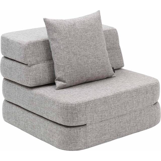 By KlipKlap - Klip Klap KK 3 Fold Sofa Single - Barnsoffa - Multi Grey W. Grey - H36 x B70 x L70 cm