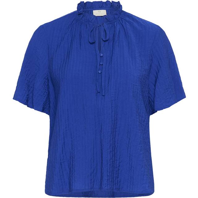 Kaffe Kalianna Short Sleeve Blouse In Blue - 10