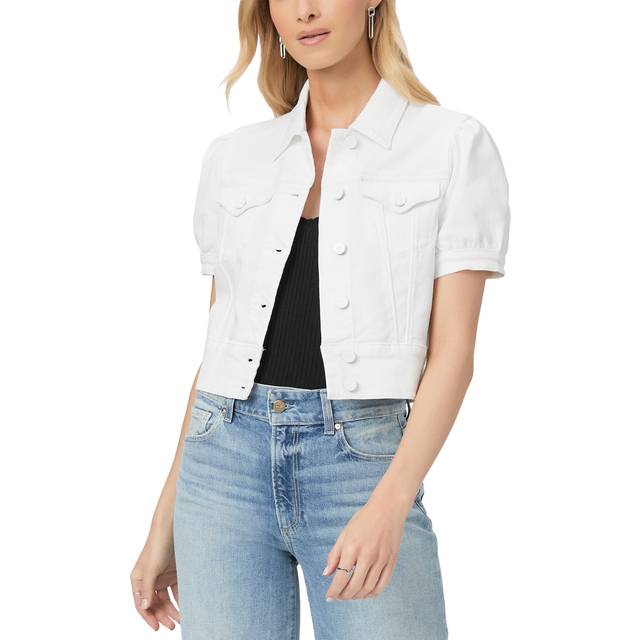Kendra Short-Sleeve Denim Jacket - CRISP WHITE - Large