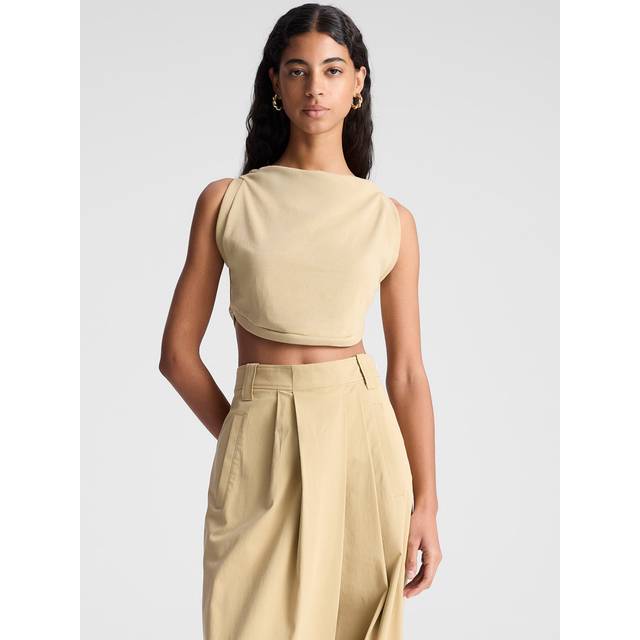 Mae Cropped High-Neck Top - Desert Beige - Medium
