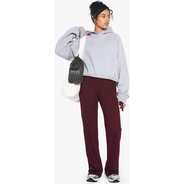 Womens Double Layer Modal Rib Wide Leg Trouser - Purple - 6, Purple