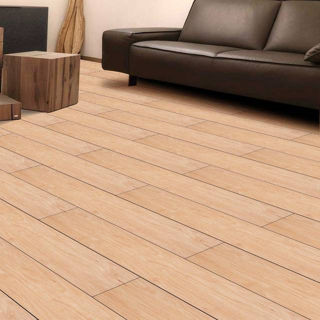 Living and Home Light Brown Wood Grain SPC Vinyl Floor Tile 14 Pack
