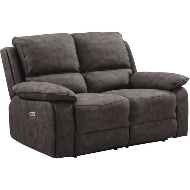 Celes Suede Fabric Electric Recliner 2 Seater Sofa - Grey (100cm H X 152cm W X 95cm D)