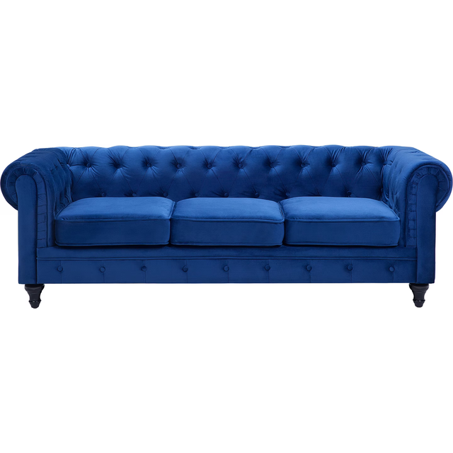 Sofa CHESTERFIELD Velvet Navy Blue 3 Seater