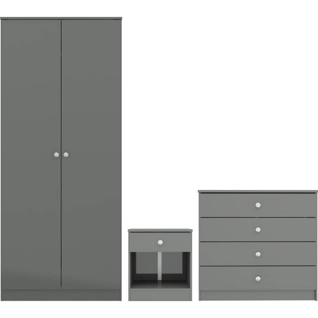 Seconique Denver 3 Piece Bedroom Set Grey