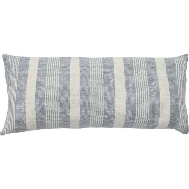 Soloman Feathers Striped Bolster Cushion with Filling - Grey (35cm H X 80cm W X 15cm D)
