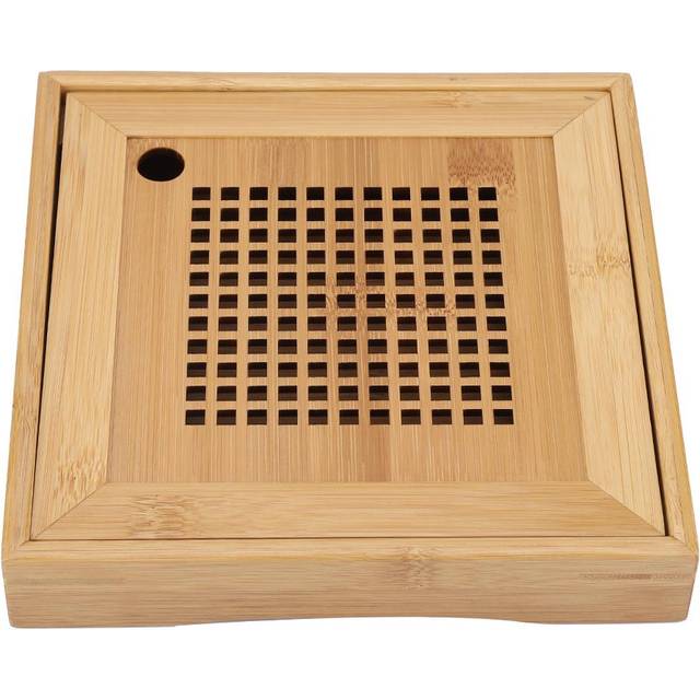 Mini Square Wooden Kongfu Tea Water Storage Serving Tray