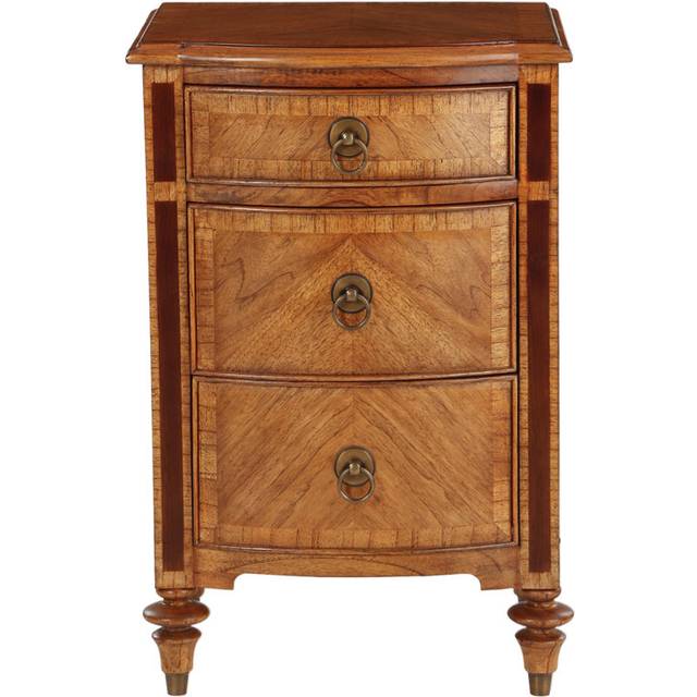 Abernethy 3 Drawer Bedside Table - Walnut (68cm H X 45cm W X 40cm D)