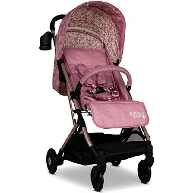 Cosatto woosh 4 stroller in camille with pull handle and raincover from birth