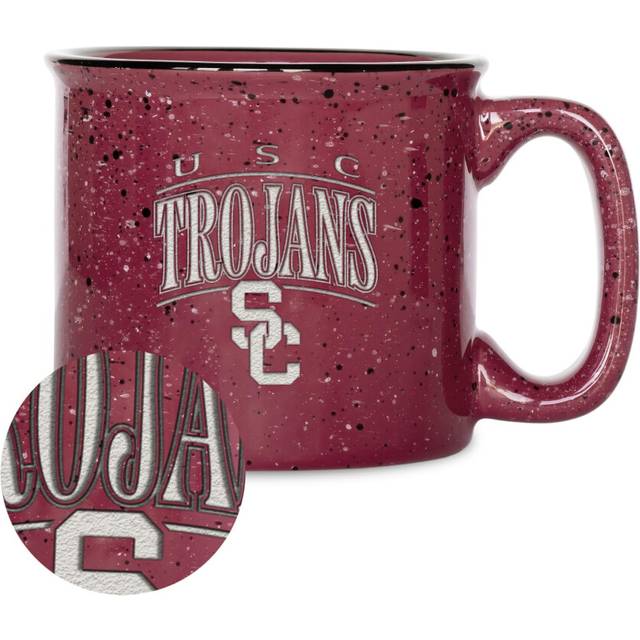 Rico Industries NCAA Southern California Trojans - USC Tribute Maroon 12oz Laser Engraved Campfire Mug