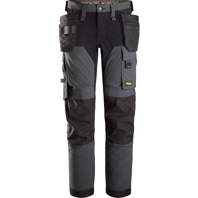 Snickers 6275 Mens Allround Work 4 Way Stretch Holster Pocket Work Trousers Steel Grey / Black 30" 30"