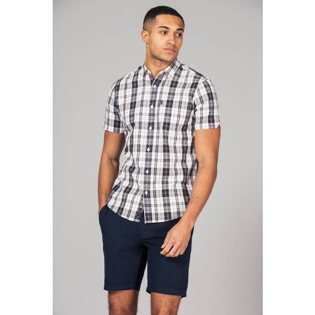 Tokyo Laundry Mens Cotton Short Sleeve Button-Up Checked Shirt - Multicolour - Size Large