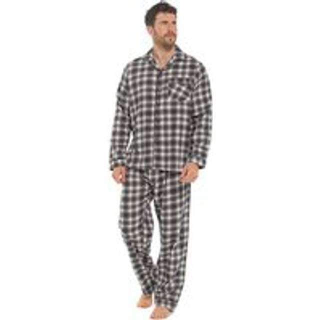 Men's Pyjamas Set - 100% Cotton Men's Nightwear - Perfect Loungewear, PJs, or Christmas Family Pyjama Set - Grey