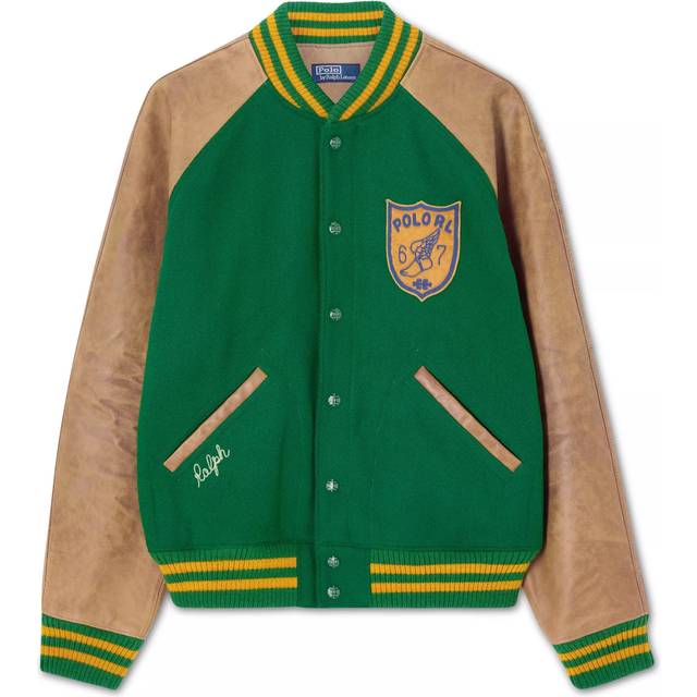 Polo Ralph Lauren Wool Blend Letterman Jacket, Fiji Green X