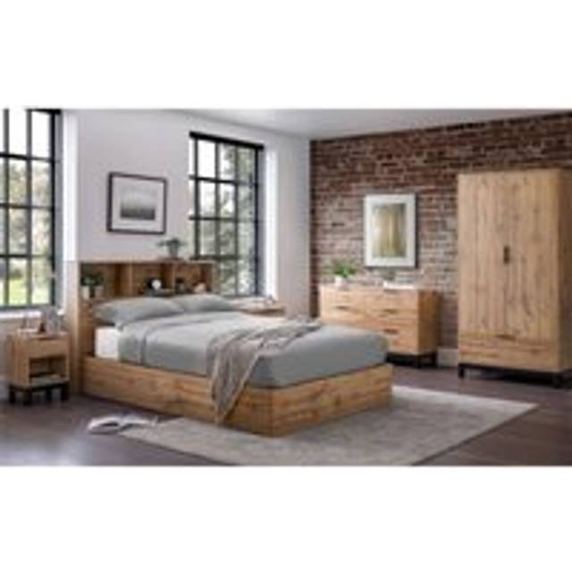 Natural Oak Ottoman Storage Bed - Double 4ft 6' (135cm)