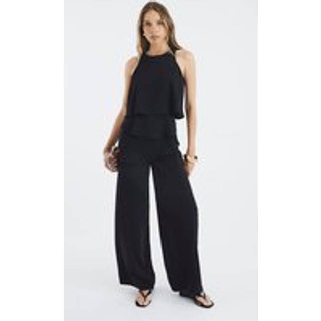 River Island Womens Black Layered Wide Leg Jumpsuit - 8
