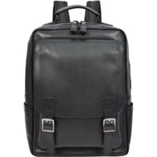 Real Leather Backpack Large Size Business Travel Rucksack Modra Black
