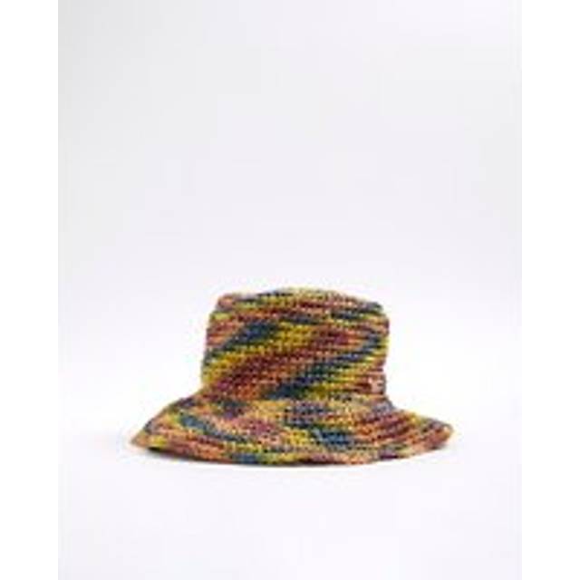 River Island Womens Multi Colour Straw Bucket Hat - S/M