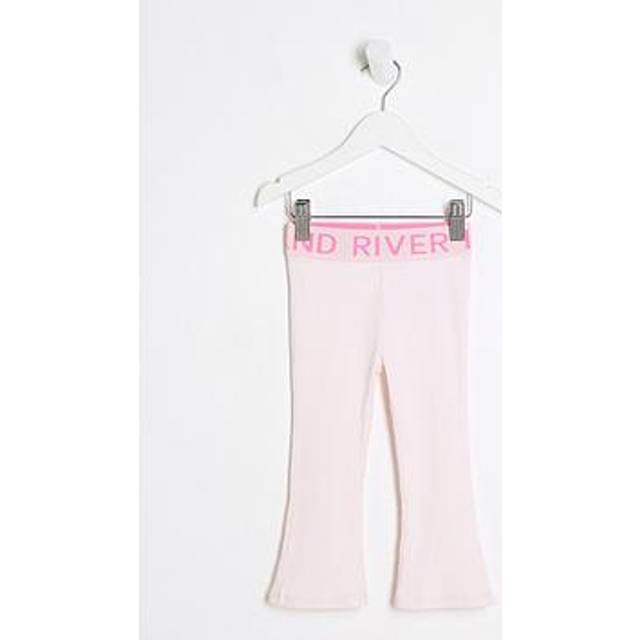 River Island Mini Girls Ri Ribbed Flared Leggings - Pink - Pink - Light, Pink - Light, Size Age: 3-4 Years - age: 3-4 YEARS