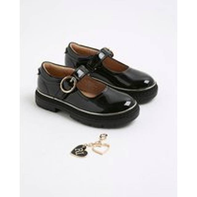 River Island Girls Black Oval Buckle Mary Jane Shoes - 4