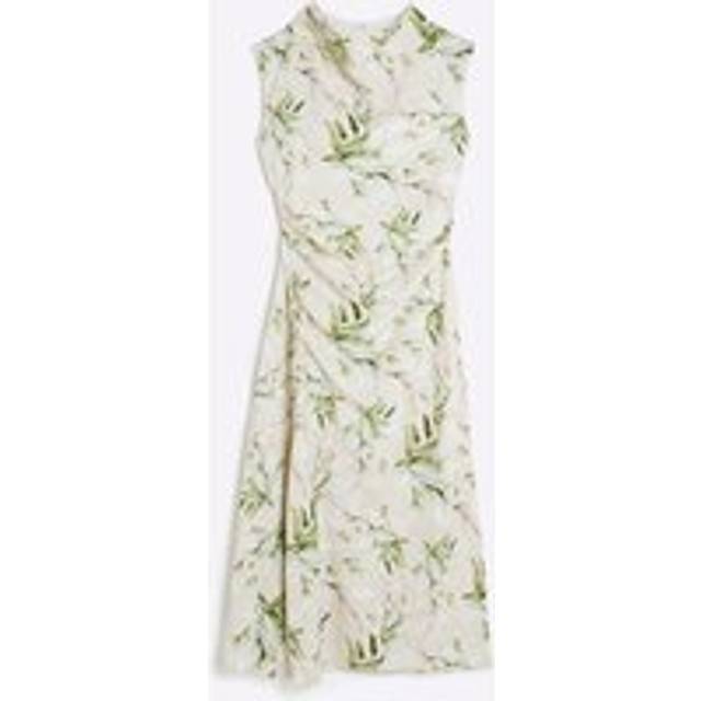 River Island Womens Petite Cream Floral Cowl Neck Maxi Dress - 10