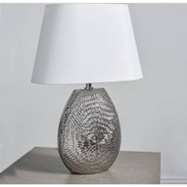 Caitlin Small Silver Ceramic Table Lamp - One Size
