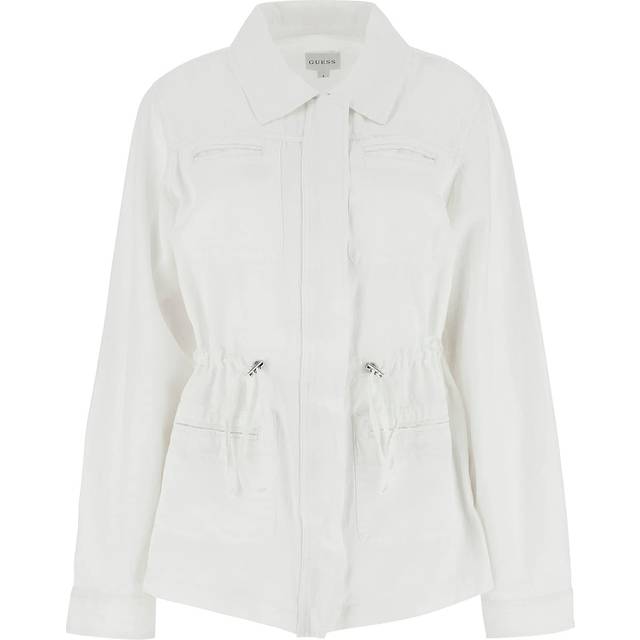 Guess Linen-Blend Twill Jacket - White - S