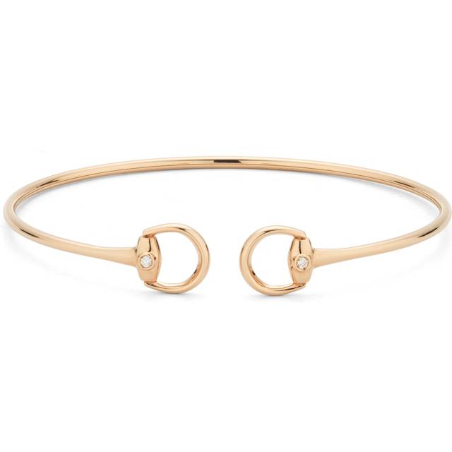 Gucci Horsebit 18ct Rose Gold and Diamond Bangle - 17