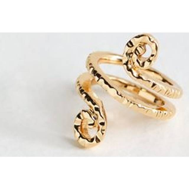 New Look Gold Tone Textured Spiral Wraparound Ring - S