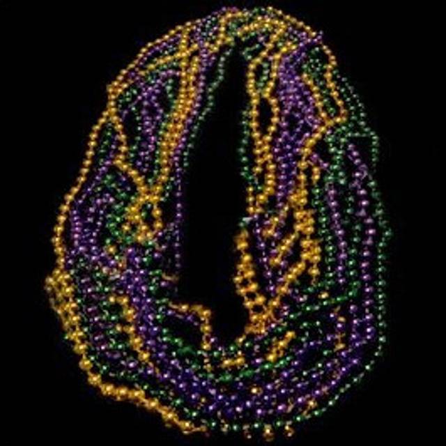 blinkee Round Disco Bead Necklaces Purple Gold and Jade Pack of 12