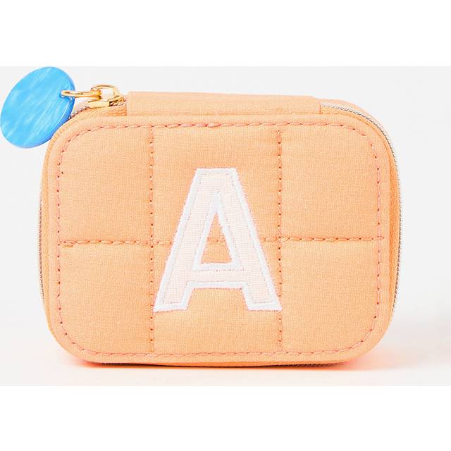 Orange Fresca Alphabet Rectangle Travel Jewellery Box (J)