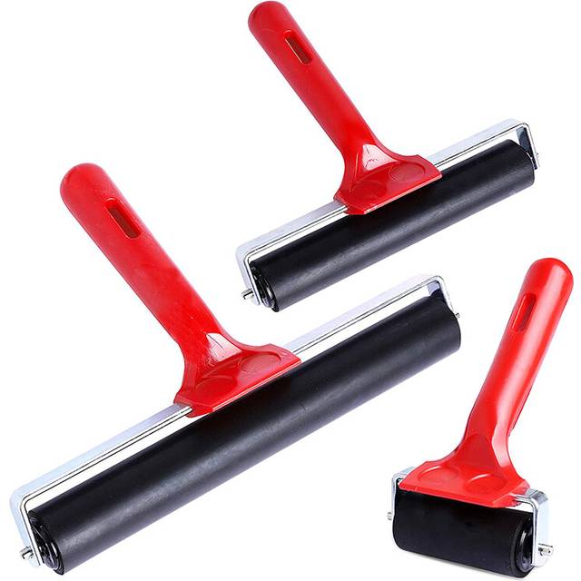 3 Pcs Rubber Roller Brayer Glue Tools for Printmaking Stamping Wallpaper Gluing Application 6/10/20 cm