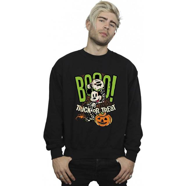 (4XL, Black) Mickey Mouse Mens Boo Sweatshirt