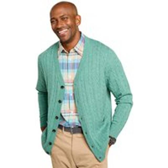 Luxury Cable Knit Cardigan - Super Soft Yarn, Button-Up with Pockets - Mint - 4XL