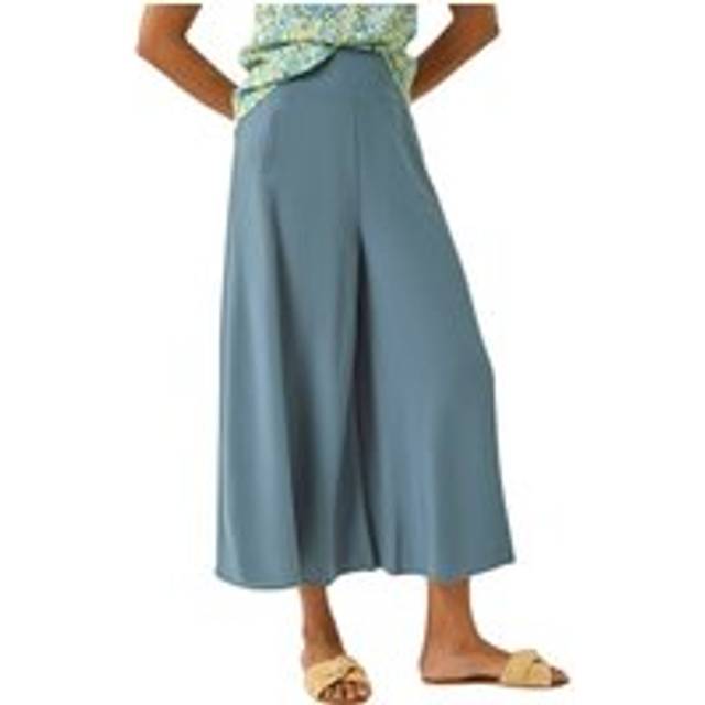 Palazzo Culotte Wide Leg Trouser - Steel Blue - 18